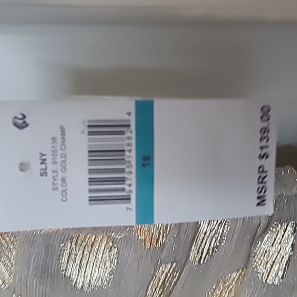 SL Fashions Metallic Dotted Ruched-Waist Dress - Picture 4 of 4